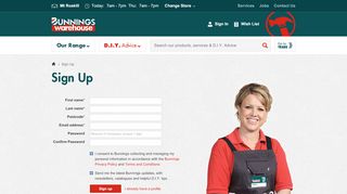 
                            3. Sign Up | Bunnings Warehouse