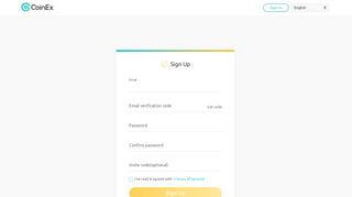 
                            12. Sign Up | CoinEx - The Global Digital Coin Exchange