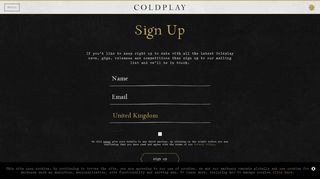 
                            1. Sign Up | Coldplay