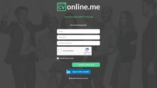 
                            4. Sign Up - cvonline.me - Online CV