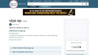 
                            10. Sign Up | Definition of Sign Up by Merriam-Webster