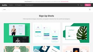 
                            3. Sign Up Designs on Dribbble