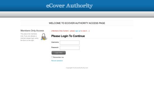 
                            1. sign up - eCover Authority