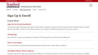 
                            11. Sign Up & Enroll | Introductory Seminars | Stanford Undergrad