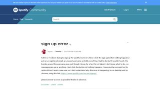
                            9. sign up error - The Spotify Community