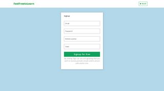 
                            3. Sign Up - FeelFreetoLearn