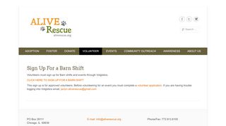 
                            9. Sign Up For a Barn Shift - ALIVE Rescue Chicago