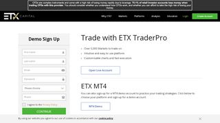 
                            6. Sign up for a Demo Account - ETX Capital