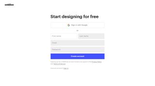 
                            10. Sign up for a Free Account - Webflow