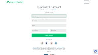 
                            12. Sign up for a FREE SurveyMonkey account