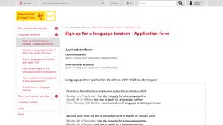 
                            5. Sign up for a language tandem - Application form - ...