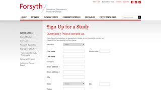 
                            9. Sign Up for a Study | forsyth.org