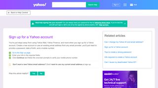 
                            2. Sign up for a Yahoo account | Yahoo Help - SLN2056
