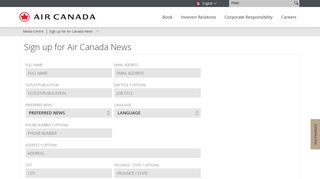 
                            3. Sign up for Air Canada News