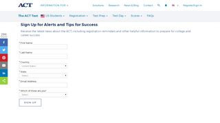 
                            8. Sign Up for Alerts and Tips for Success on The ACT Test | ACT