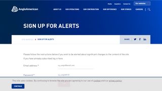 
                            3. Sign up for alerts – Anglo American South Africa