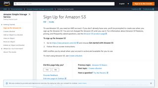 
                            3. Sign Up for Amazon S3 - Amazon Simple Storage Service