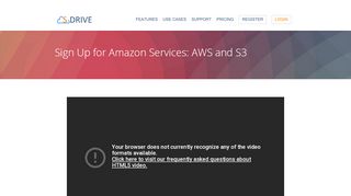 
                            4. Sign Up for Amazon Services: AWS and S3 - S-Drive