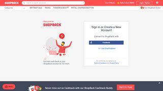 
                            4. Sign up for an account or sign-in - ShopBack