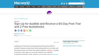 
                            9. Sign Up for Audible and Receive a 60-Day Free Trial and 2 Free ...