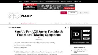 
                            12. Sign Up For AXS Sports Facilities & Franchises/Ticketing Symposium
