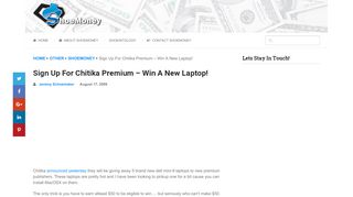 
                            2. Sign Up For Chitika Premium - Win A New Laptop! - ShoeMoney