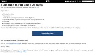 
                            4. Sign Up for E-Mail Updates from the FBI — FBI