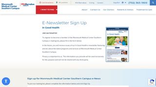 
                            8. Sign up for E-News | Monmouth Medical Center Southern Campus