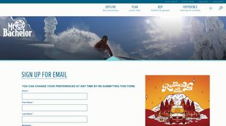 
                            12. Sign Up For Email - Mt. Bachelor