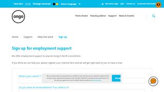 
                            1. Sign up for employment support | Ongo Partnership