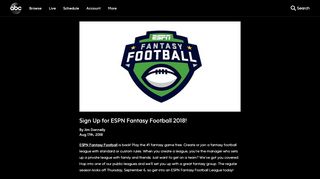 
                            5. Sign Up for ESPN Fantasy Football 2018! | ABC Updates - ABC.com