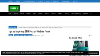 
                            5. Sign up for getting BBM Beta on Windows Phone | Nokiapoweruser