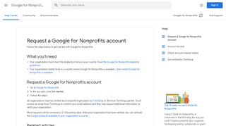
                            5. Sign up for Google for Nonprofits - Nonprofits Help - Google Support
