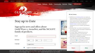 
                            7. Sign up for Guild Wars 2 and ArenaNet news, products, and offers ...
