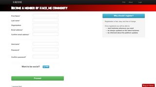 
                            2. Sign Up for Hack.me - Login