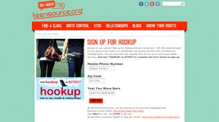 
                            5. Sign Up for Hookup | TeenSource