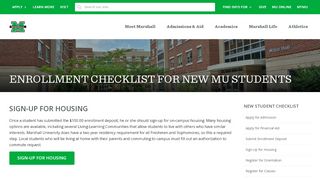 
                            8. Sign-Up for Housing - Enrollment Checklist for New MU Students ...
