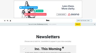 
                            8. Sign Up for Inc. Newsletters | Inc.com