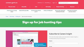 
                            13. Sign up for job hunting tips - Careers NZ