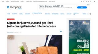 
                            13. Sign up for just ₦5,000 and get Tizeti (wifi.com.ng) Unlimited Internet ...
