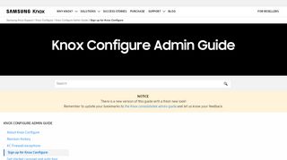 
                            1. Sign up for Knox Configure - Samsung Knox