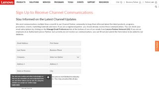 
                            8. Sign up for Lenovo Chanel Communications / Lenovo Partner Network ...