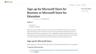 
                            8. Sign up for Microsoft Store for Business or Microsoft Store for ...