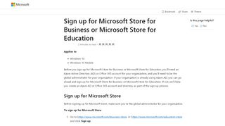 
                            3. Sign up for Microsoft Store for Business or Microsoft Store ...