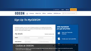 
                            6. Sign up for MyODEON for quick and easy film booking