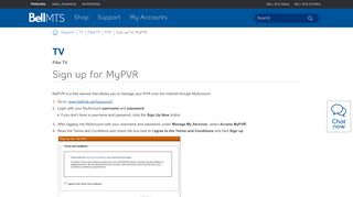 
                            2. Sign up for MyPVR | MTS