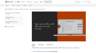 
                            10. Sign up for Office 365 with your G Suite domain - Office Support
