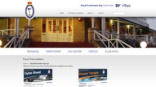 
                            5. Sign up for our Email Newsletters - Royal Freshwater Bay Yacht Club