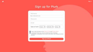 
                            1. Sign up for Plurk - Plurk