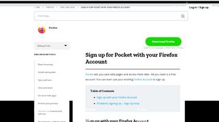 
                            11. Sign up for Pocket with your Firefox Account | Firefox Help